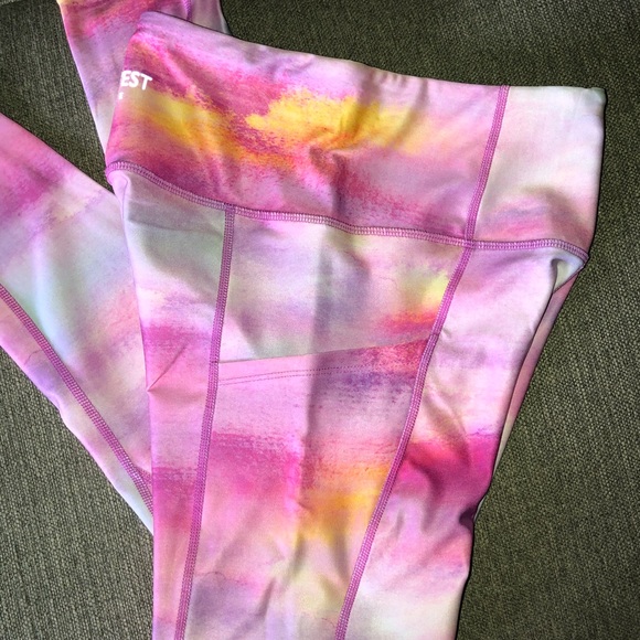 Nine West Pink & Orange Watercolor Leggings - Picture 3 of 6